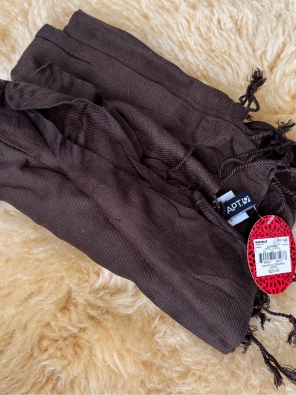 Apt. 9 Brown Fringe Wrap Scarf